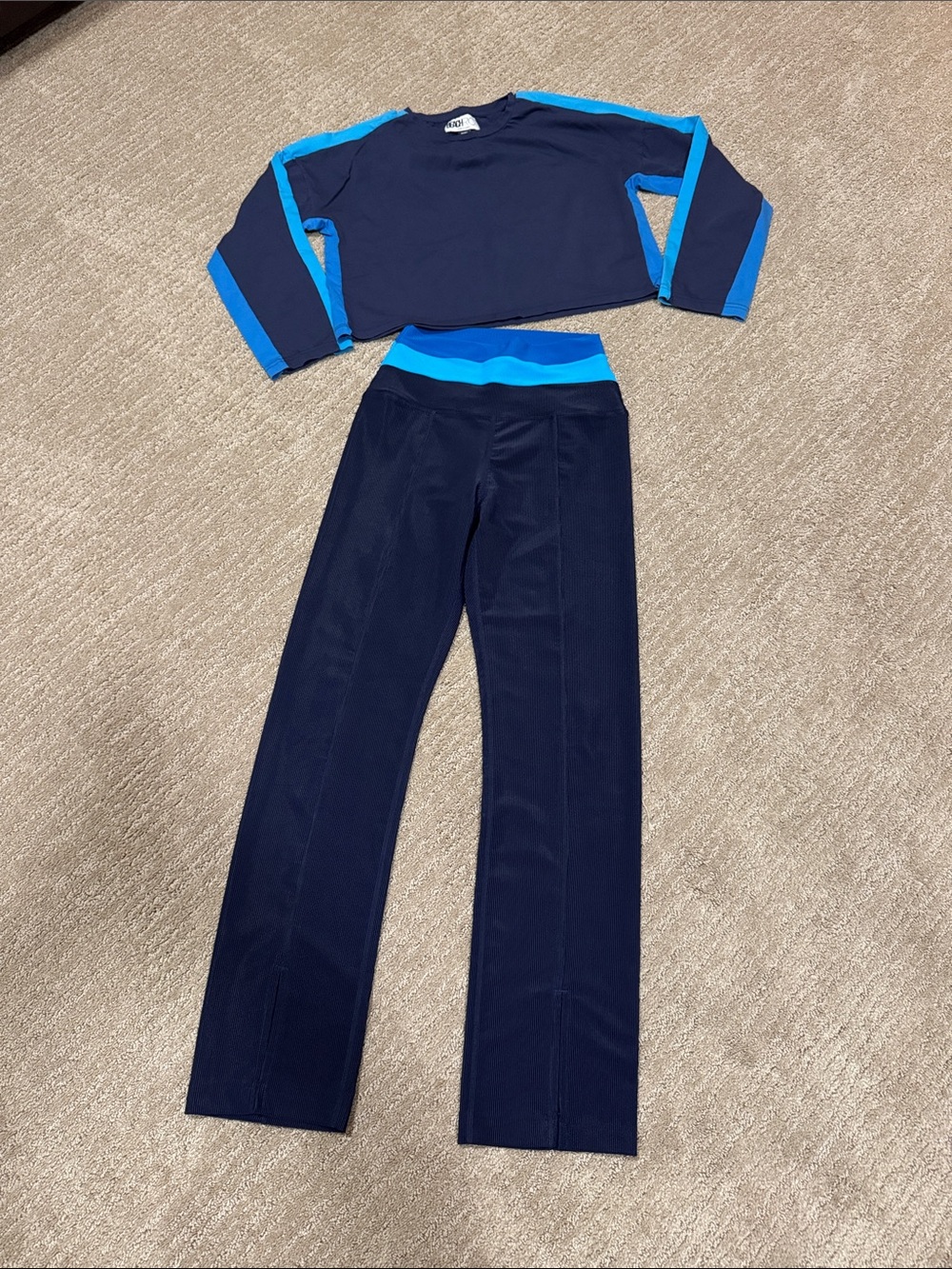 Beach Riot Navy Set with Bright Blue Waistband and Stripes